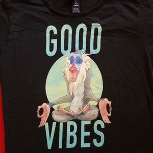 Black Lightweight Disney tshirt with Yoga Rafiki Lion King